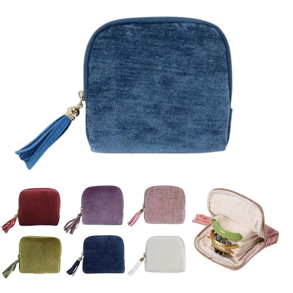 Jewelry zippered pocket case Travel Jewelry Bag Portable Organizer,Cotton-Lined Zippered Jewelry Case