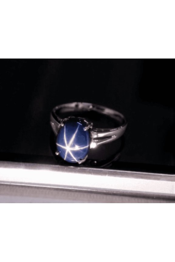 925 Sterling Silver Blue Sapphire Star Ring Elegant Blue Star Gemstone Ring Handmade Traditional Jewelry for Gift Gold 11