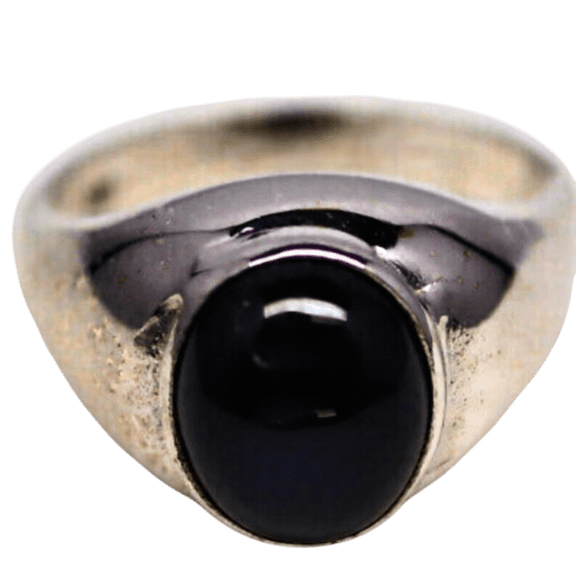 JewelryLoversZone Blue Star Sapphire Ring for Men 925 Sterling Silver Gemstone Bold Statement Ring Handmade Men's Jewelry for Gift Silver 3