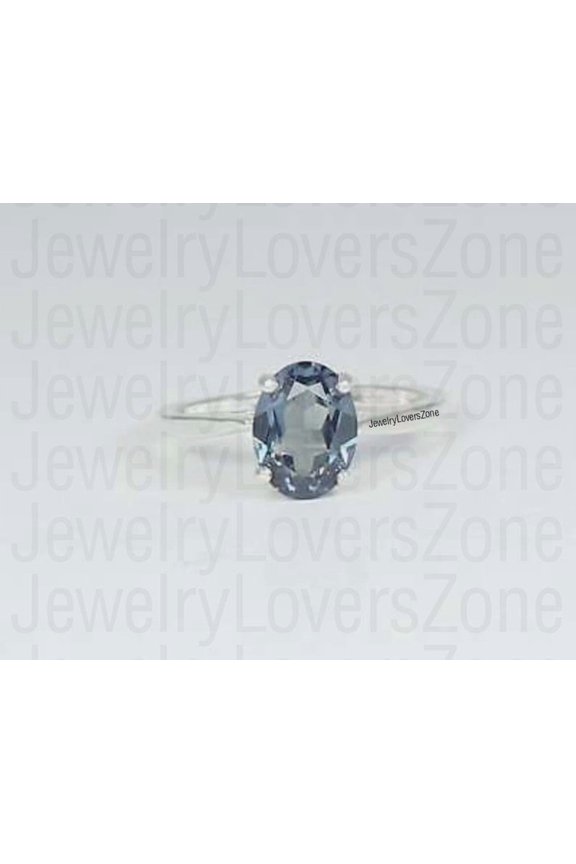 Lab Alexandrite Oval Cut Color Changing Ring for Women, 925 Sterling Silver, June Birthstone Engagement Ring Gold 12.5