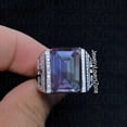 thumbnail image 1 of JewelryLoversZone Lab-Created Alexandrite Solitaire Ring with Emerald Cut in Sterling Silver, Art Deco Wedding Band for Women Silver 6.5, 1 of 4