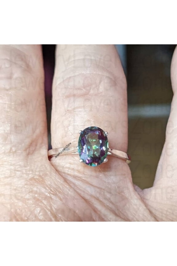Rose Gold Vermeil Alexandrite Ring Color-Changing June Birthstone Engagement Ring Handmade Jewelry Gift for Her Gold 7