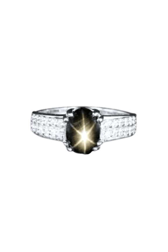 Vintage Black Star Sapphire Ring for Women 925 Sterling Silver Ring Handmade Jewelry for Everyday Wear Silver 7