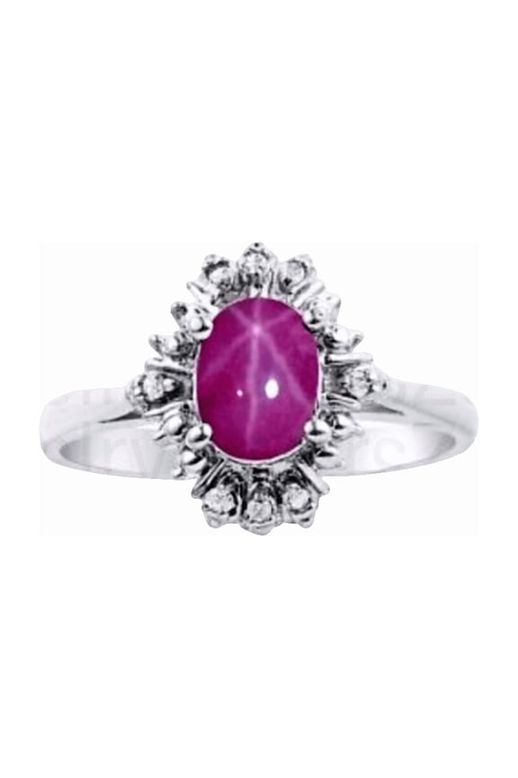 Vintage Pink Star Ruby Ring 6-Ray Ruby Star Design 925 Sterling Silver Ring Handmade Jewelry Gift for Women Gold 5