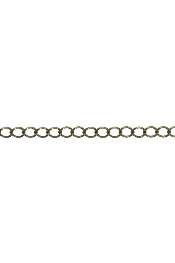 4mm Antique Brass Pltaed Curb Chain (Priced per Foot)