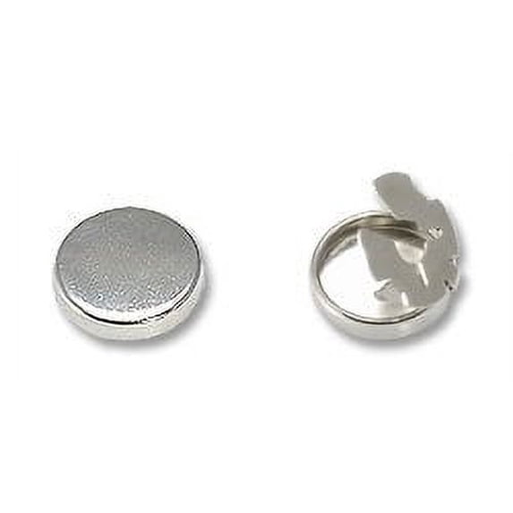 JewelrySupply Button Cover 18mm Silver Color (10-Pcs)