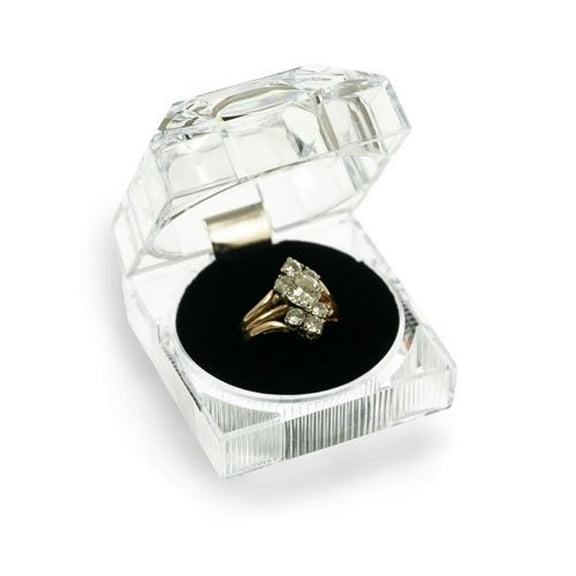 JewelrySupply Crystal Style Lucite Ring Box