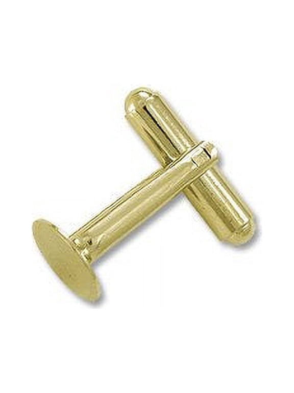 Cufflink 10mm Pad Gold Color (2 Pairs)