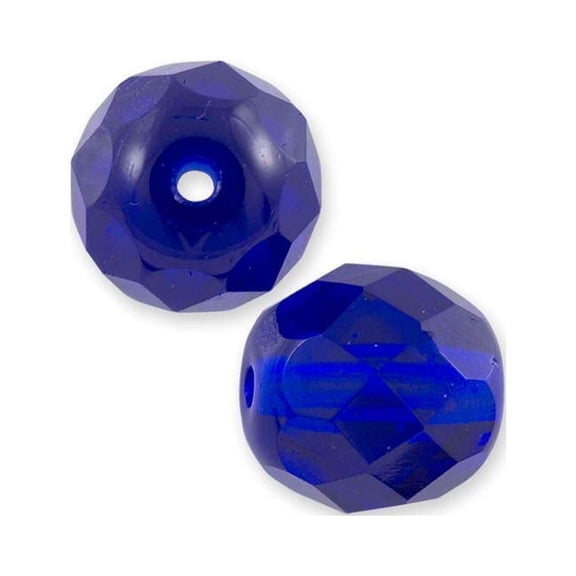 JewelrySupply Czech Fire Polished Glass Round Beads 4mm Cobalt (Package of 50)