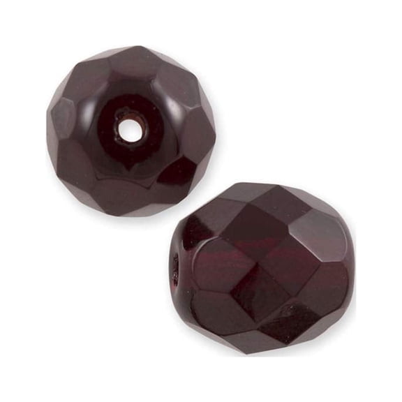 JewelrySupply Czech Fire Polished Glass Round Beads 4mm Garnet (Package of 50)