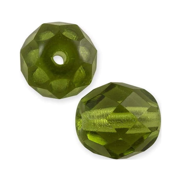 JewelrySupply Czech Fire Polished Glass Round Beads 4mm Olivene (Package of 50)
