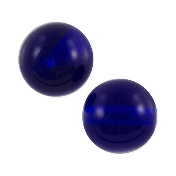 JewelrySupply Czech Pressed Glass Round Beads 6mm Cobalt (Package of 10)