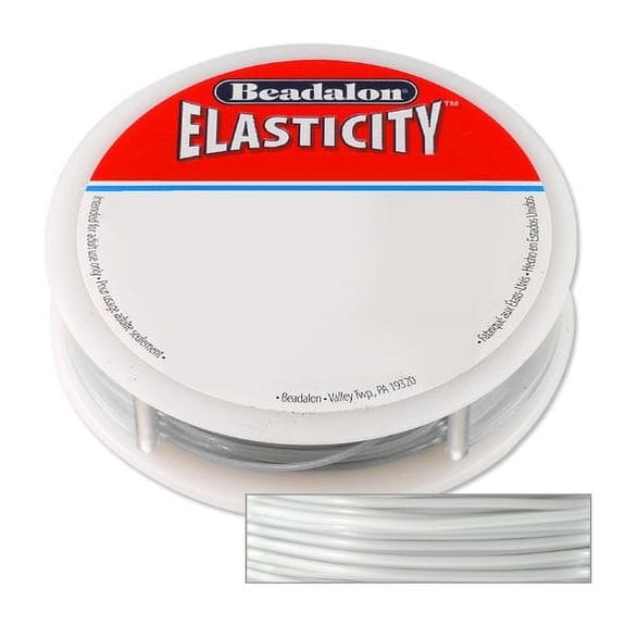 JewelrySupply Elasticity Bead Stringing Cord 1mm Satin Silver (5 Meters)