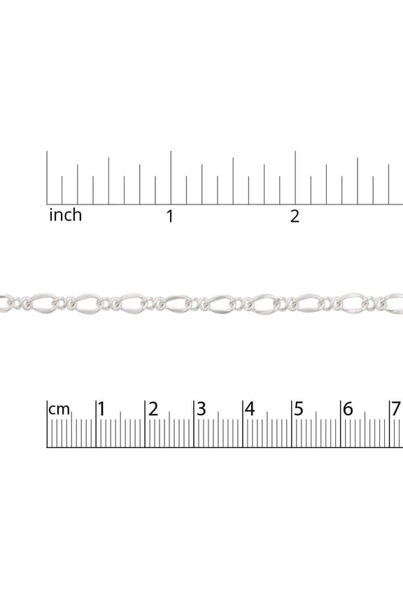 Figaro Link Chain 4mm Silver Plated (Foot)