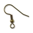 thumbnail image 1 of JewelrySupply French Hook Wire with Bead & Spring 19mm Antique Brass Plated (10-Pcs), 1 of 1
