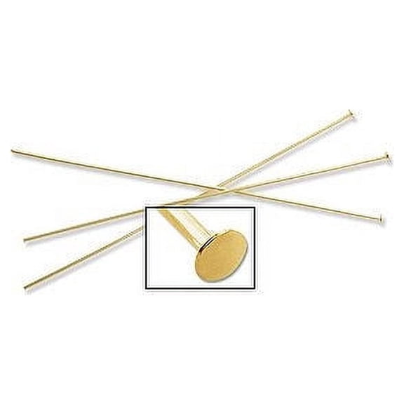 JewelrySupply Head Pin 3 inch 21 Gauge Gold Color (10-Pcs)