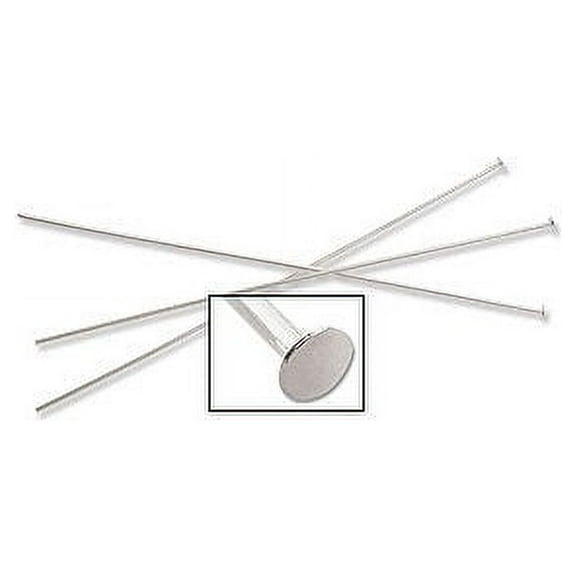 JewelrySupply Head Pin 4" 21 Gauge Silver Color (10-Pcs)