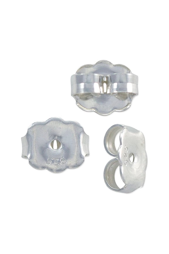 Sterling Silver Ear Back Heavy 6.5mm (1 Pair of Sterling Silver Replacement Earring Backs)