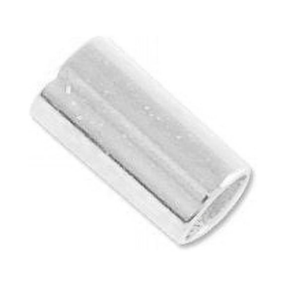 JewelrySupply Stretch Cord Crimp Tubes 6mm Long 2mm Wide Silver Plated (Package of 40)