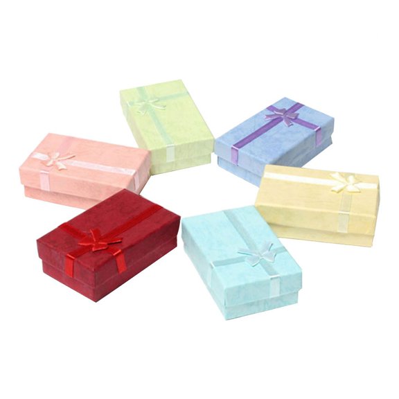 ULTNICE 6pcs Small Gift Packing Box with Decorative Bowknot for Jewelry Storage and Wrapping Assorted Color