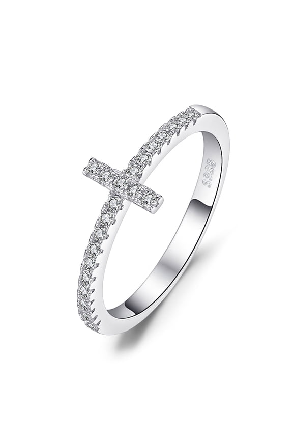 14K Gold Plated 925 Sterling Silver Rings for Women, Cubic Zirconia Promise Rings for Her, Stackable Wedding Bands Rings for Women Infinity Forever Love Knot Stacking Ring