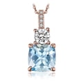 thumbnail image 1 of Jewelrypalace 2.2ct Cushion-Cut Genuine Sky Blue Topaz Pendant Necklace 925 Sterling Silver Rose Gold Plated, 1 of 6