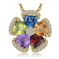 thumbnail image 1 of Jewelrypalace 2.6ct Genuine Gemstone Swiss Blue Topaz、Amethyst、Citrine、Garnet、Peridot Pendant Necklace 925 Sterling Silver Gold Plated, 1 of 5