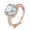 thumbnail image 1 of Jewelrypalace 3ct Cushion Cut Halo Engagement Rings for Women, 14K Rose Gold Plated 925 Sterling Silver Cubic Zirconia Love Promise Rings for Her, Anniversary Solitaire CZ Simulated Diamond, 1 of 5