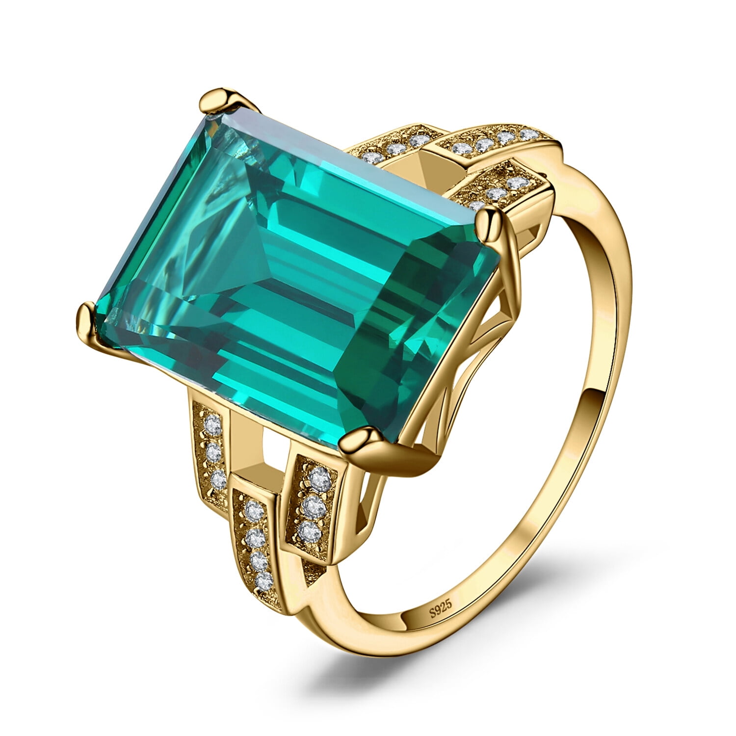 Thalini Floral Emerald Cocktail Ring by VBJ
