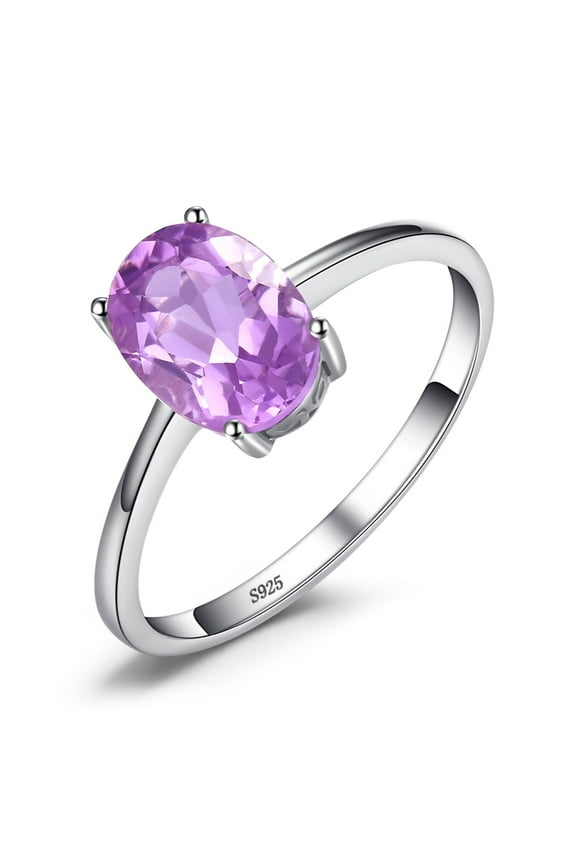 Class Natural Gemstone Garnet Peridot Amethyst Citrine Blue Topaz Birthstone Solitaire Engagement Rings for Women, Anniversary 14K Gold Plated 925 Sterling Silver Promise Rings for Her