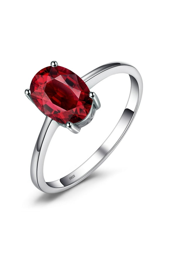 Class Natural Gemstone Garnet Peridot Amethyst Citrine Blue Topaz Birthstone Solitaire Engagement Rings for Women, Anniversary 14K Gold Plated 925 Sterling Silver Promise Rings for Her