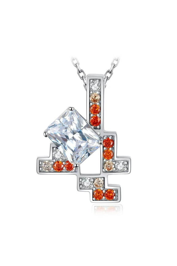 Cute Bear 1.5ct Heart Cut Cubic Zirconia Pendant 925 Sterling Silver