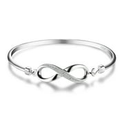 Jewelrypalace Forever Love Infinity Cubic Zirconia Anniversary Bangle Bracelet 925 Sterling Silver
