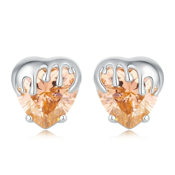 Honeybee Stud Earrings with Cubic Zirconia Accents
