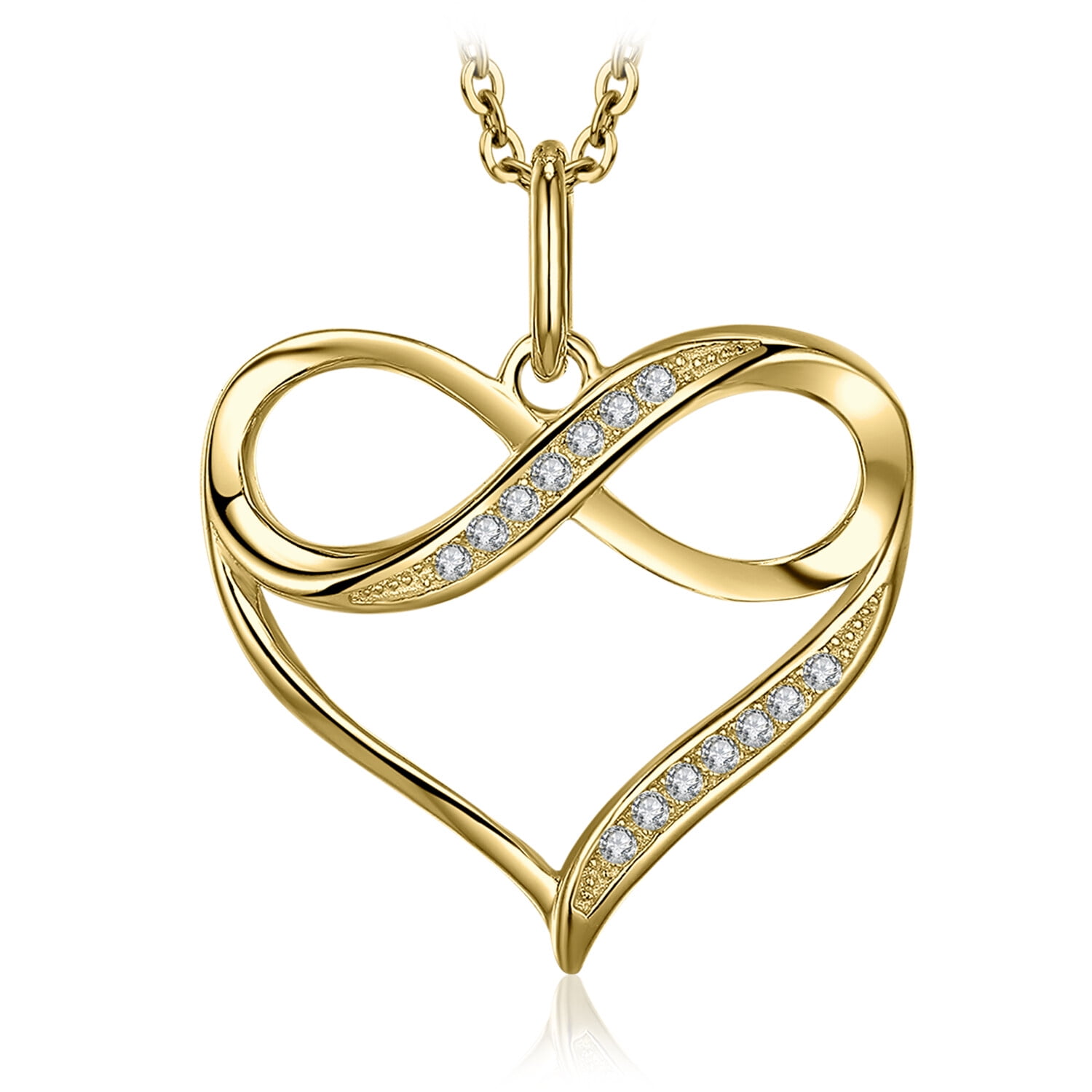 Jewelrypalace Infinity Heart Pendant Necklace for Woman, Cubic Zirconia