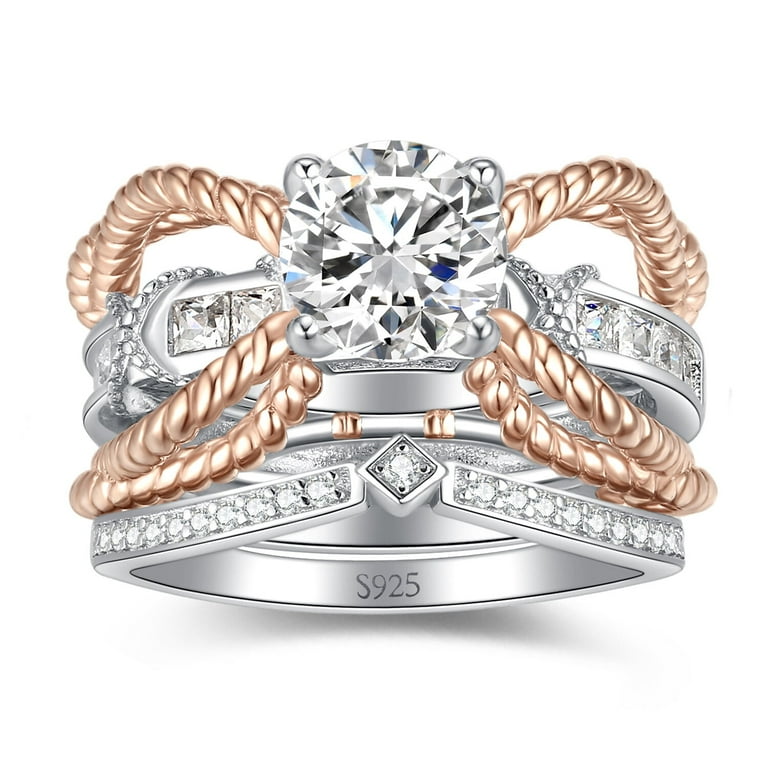 Sterling Silver Roped Infinity CZ Band Sterling Silver Roped Infinity CZ Band