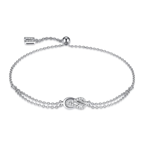 Jewelrypalace Infinity Love Knot 2.4ct Cubic Zirconia Adjustable Bracelet 925 Sterling Silver