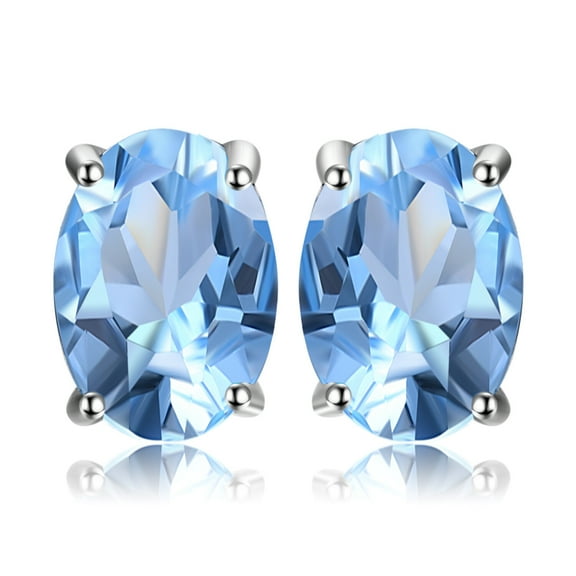 Jewelrypalace Natural Garnet Peridot Amethyst Citrine Blue Topaz Birthstone Stud Earrings for Women, 14k Gold Plated 925 Sterling Silver Earrings for Women, Hypoallergenic Earrings for Her Sets