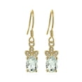 thumbnail image 1 of Jewelrypalace Natural Green Amethyst White Rock Quartz 925 Sterling Silver Earrings For Woman Gold Plated, 1 of 6