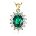 thumbnail image 1 of Jewelrypalace Vintage Princess Diana William Kate Middleton Oval 2.5ct Nano Russian Simulated Emerald Pendant Necklace 925 Sterling Silver Yellow Gold Plated, 1 of 6