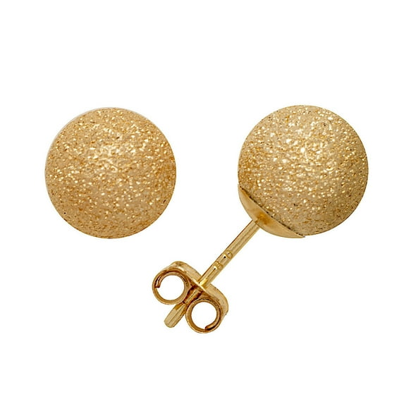 Jewelryweb 14k Yellow Gold Gold 4-10mm Laser-cut Ball Stud Butterfly Angel Wings Push Back Earrings 7 mm Ball Earring fo