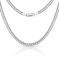 thumbnail image 1 of Jewelryweb 925 Sterling Silver Mens Italian 6mm Concave Curb Chain Necklace (18-30 Inch) 20 Inch Necklace for Men, 1 of 2