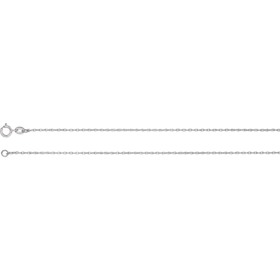 Jewels By Lux 10K White Gold 1mm Solid Rope 16" Chain