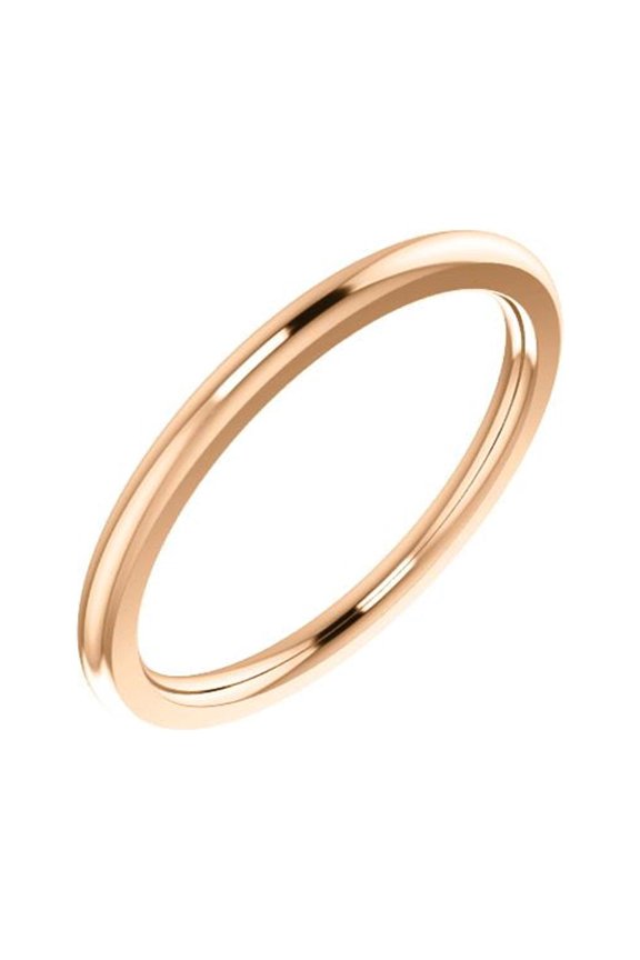 14K Rose Gold 1.5mm Comfort Fit Bridal Wedding Ring Band Size 5