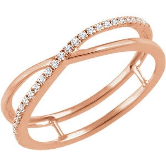 Jewels By Lux 14K Rose Gold 1/8 CTW Diamond Criss-Cross Ring Size 7