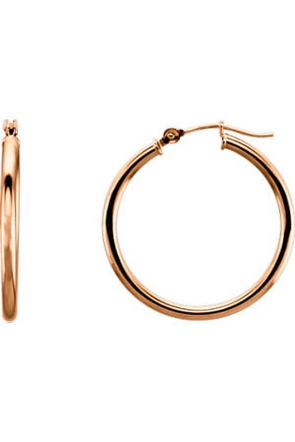 14K Rose Gold 25mm Hoop Earrings