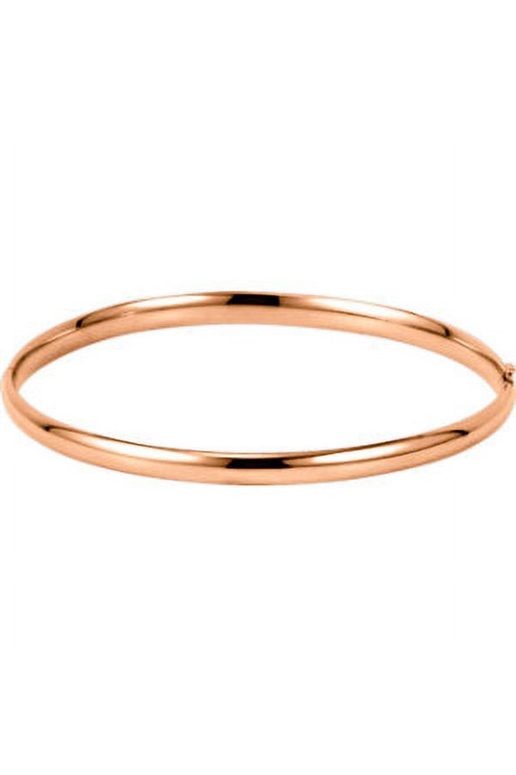 14K Rose Gold 4mm Hinged Bangle Bracelet