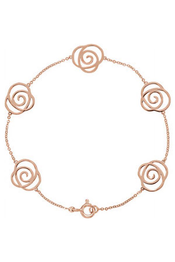 14K Rose Gold Floral-Inspired Bracelet