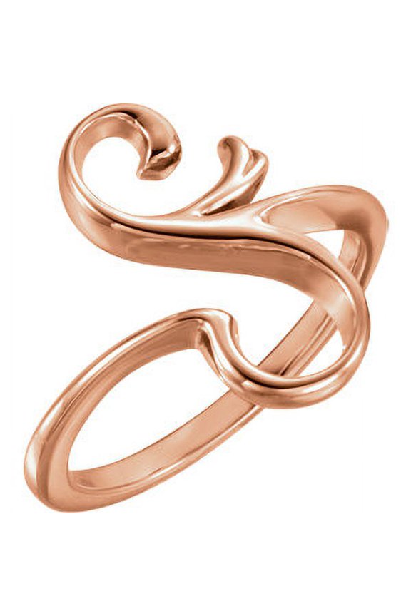 14K Rose Gold Freeform Ring Size 7
