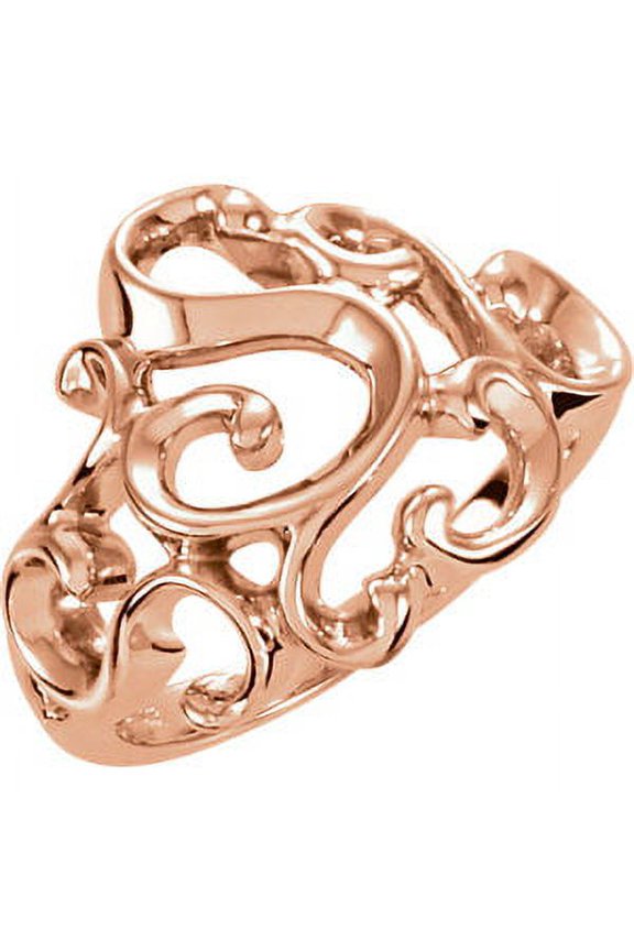 14K Rose Gold Metal Fashion Ring Size 7